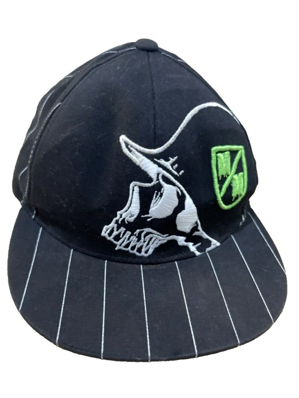 Metal Mulisha Flexfit 210 Fitted Baseball Cap Hat Skull Black Green Size S-M
